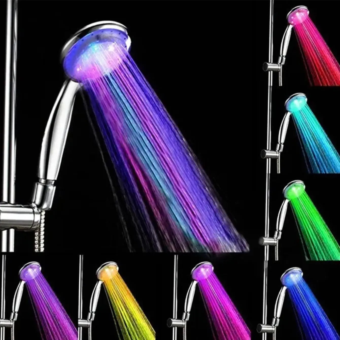 HydroGlow LED Shower Head – High Pressure, Temperature Color-Changing
